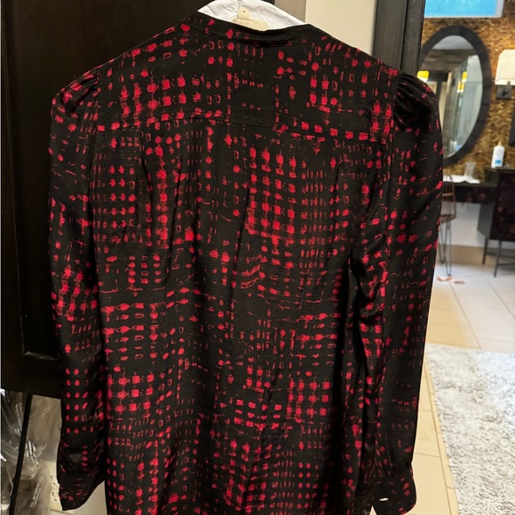 Isabel Marant Etoile Red and Black Silk Blouse Size 0 - Picture 2 of 4